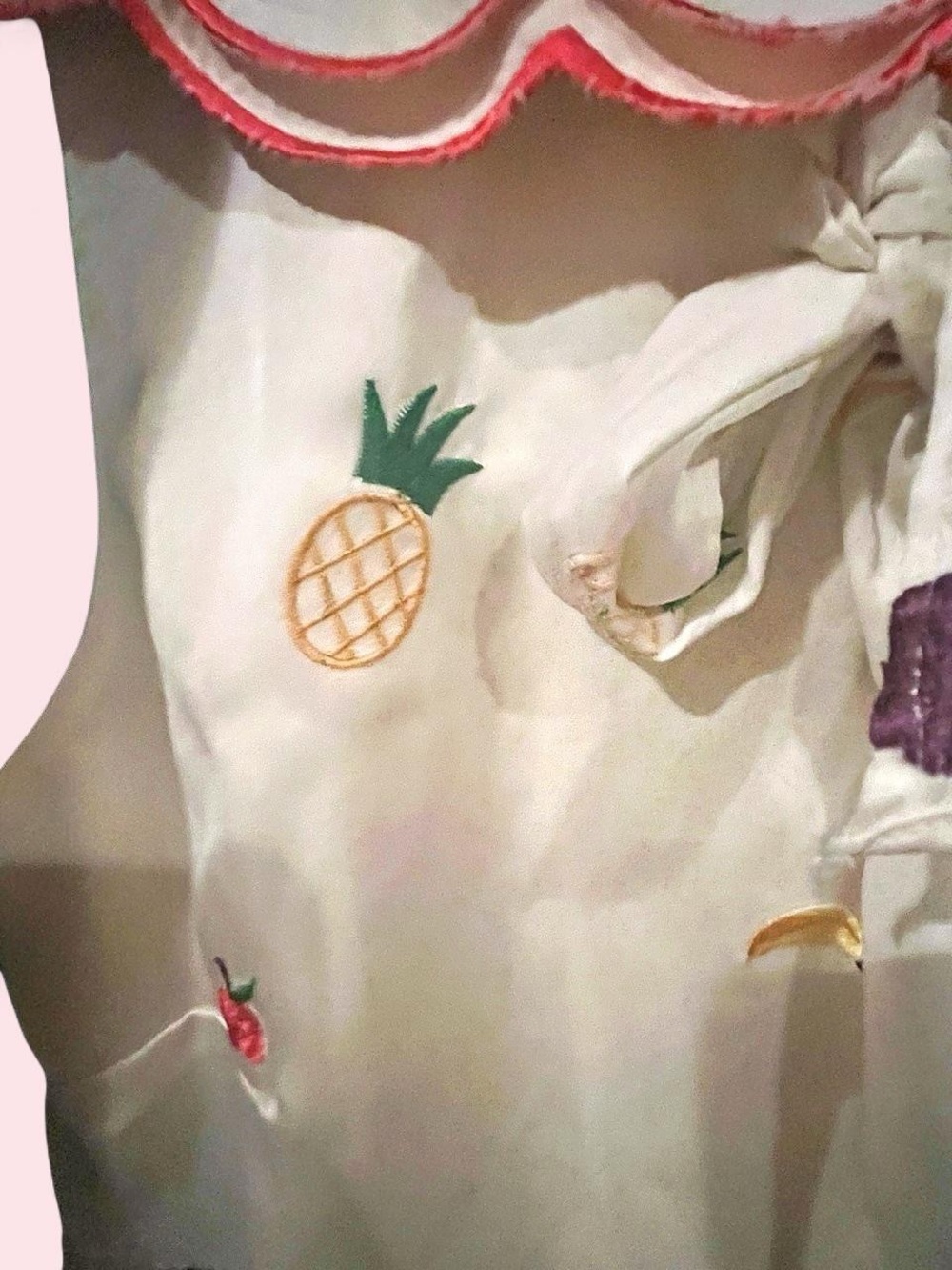 Whimsical Fruit Embroidered Tie-Neck Sleeveless Top - Picture 4 of 5